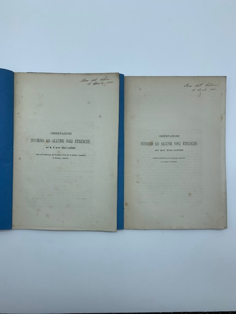 Osservazioni intorno ad alcune voci etrusche